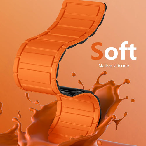 Dual-Tone Magnetic Silicone Band — Black / Orange