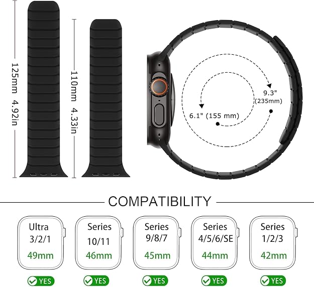 Textured Magnetic Silicone Band