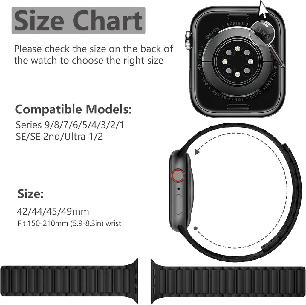 Dual-Tone Magnetic Silicone Band — Black / Orange