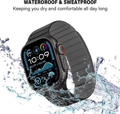 Magnetic Silicone Band — Black / Grey