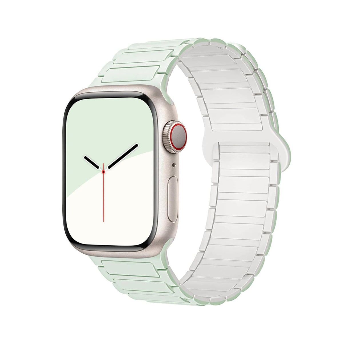 Magnetic Silicone Band — Mint / White